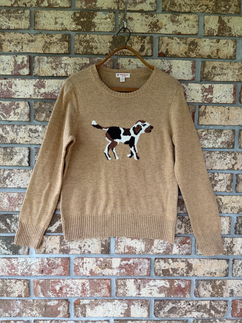 Brooks Brothers Red Fleece Dog Knit Crewneck Sweater Women’s Size Medium